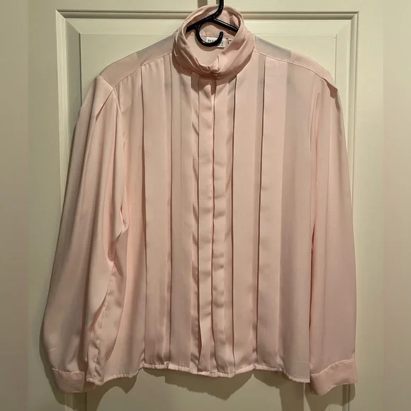 Vintage Soft Pink Blouse Size 16 - Picture 1 of 10